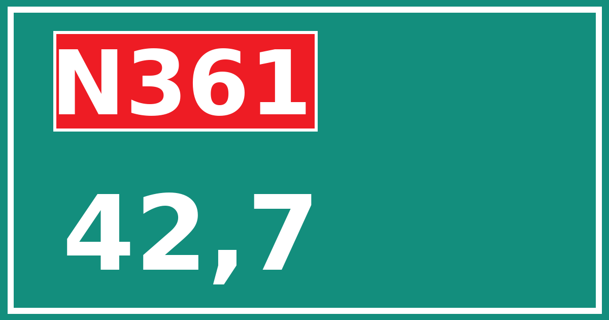 Hectometerbord N361 42,7
