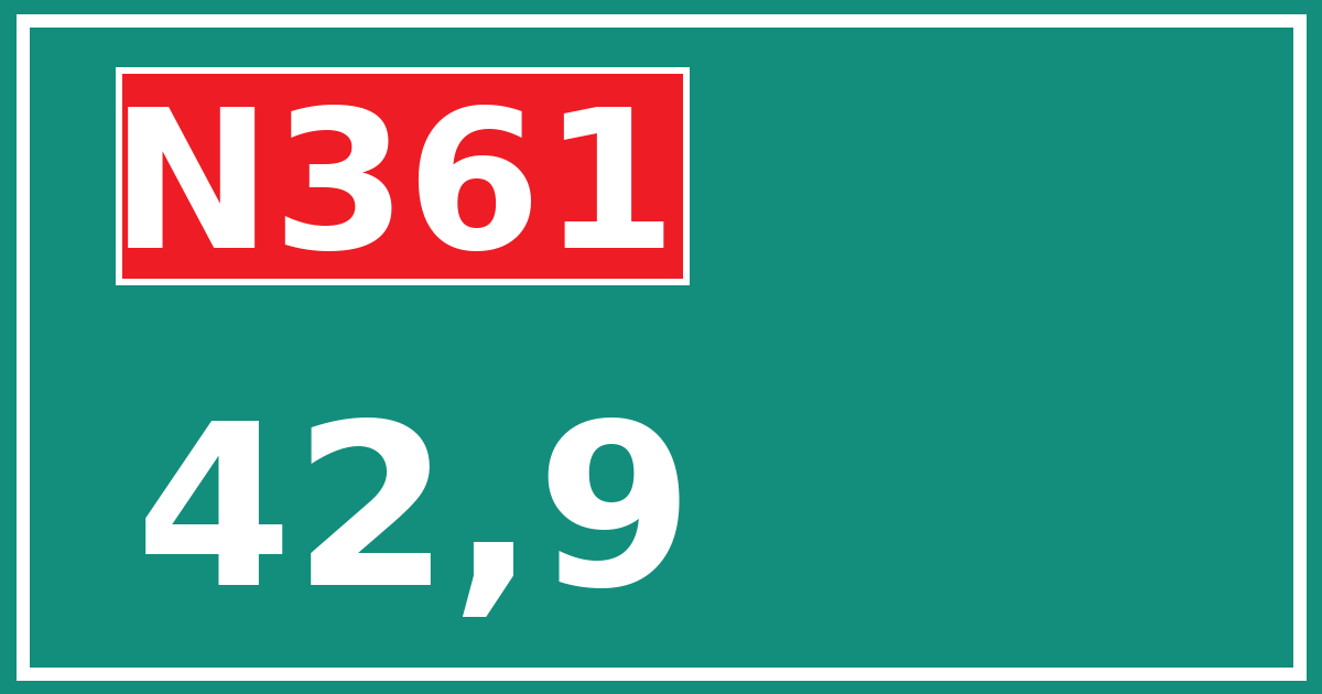 Hectometerbord N361 42,9
