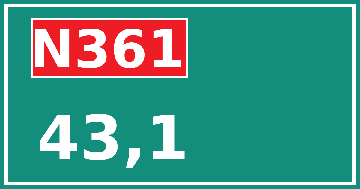 Hectometerbord N361 43,1
