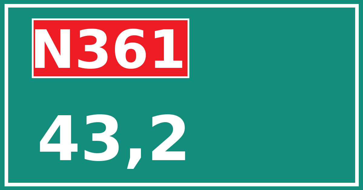 Hectometerbord N361 43,2