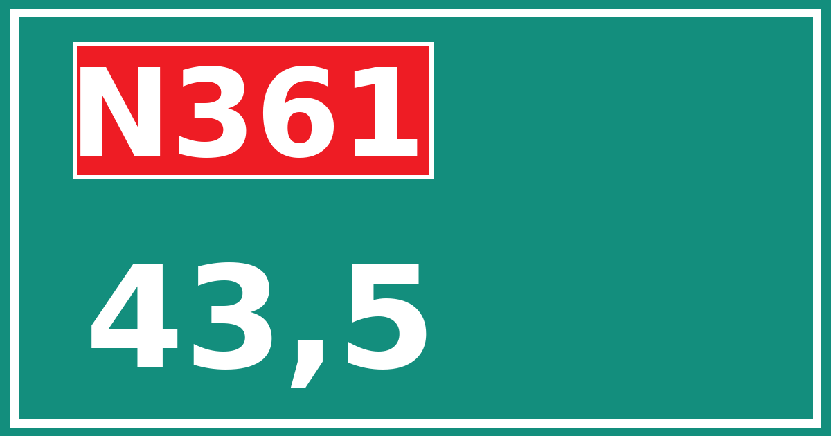 Hectometerbord N361 43,5