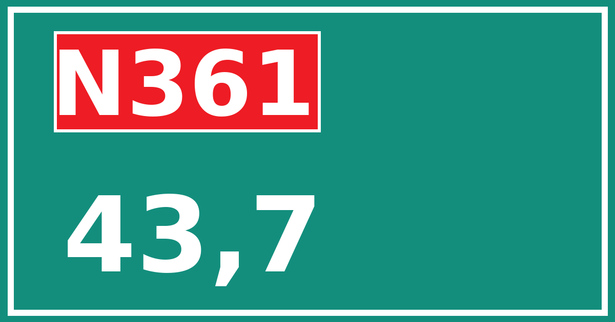 Hectometerbord N361 43,7