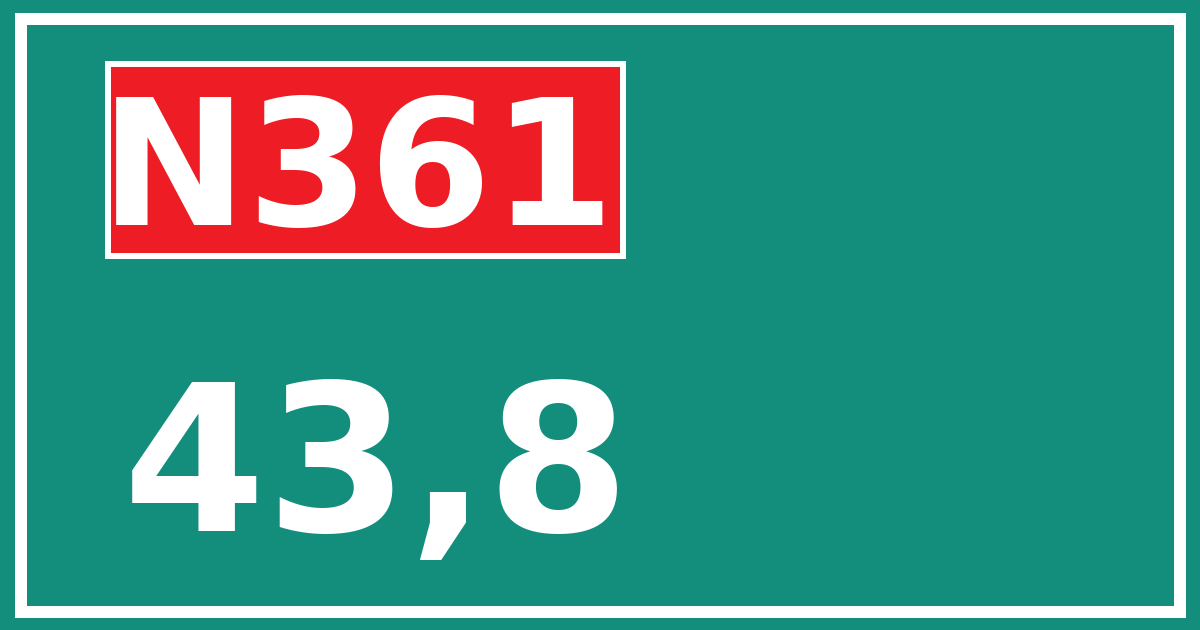 Hectometerbord N361 43,8