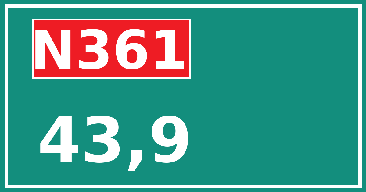 Hectometerbord N361 43,9