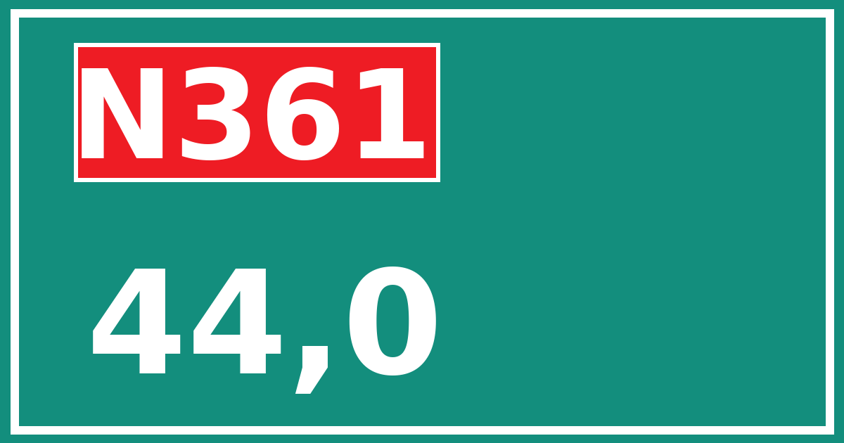 Hectometerbord N361 44,0