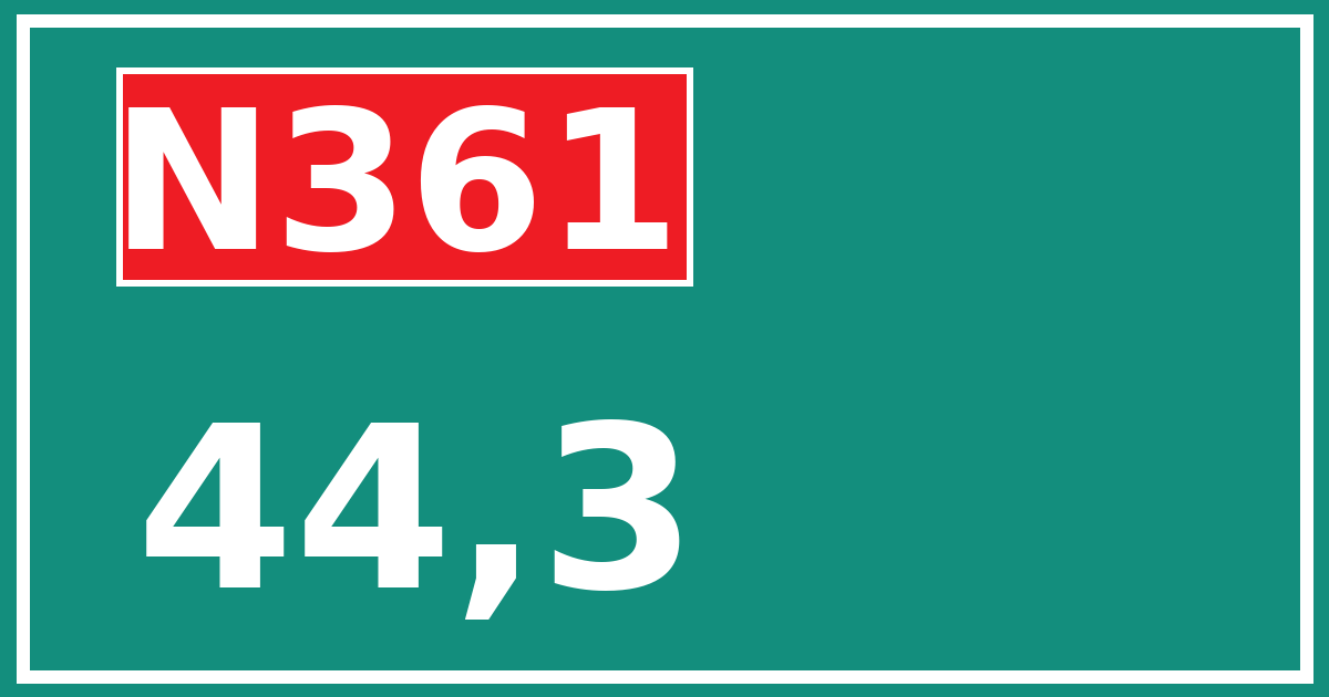 Hectometerbord N361 44,3