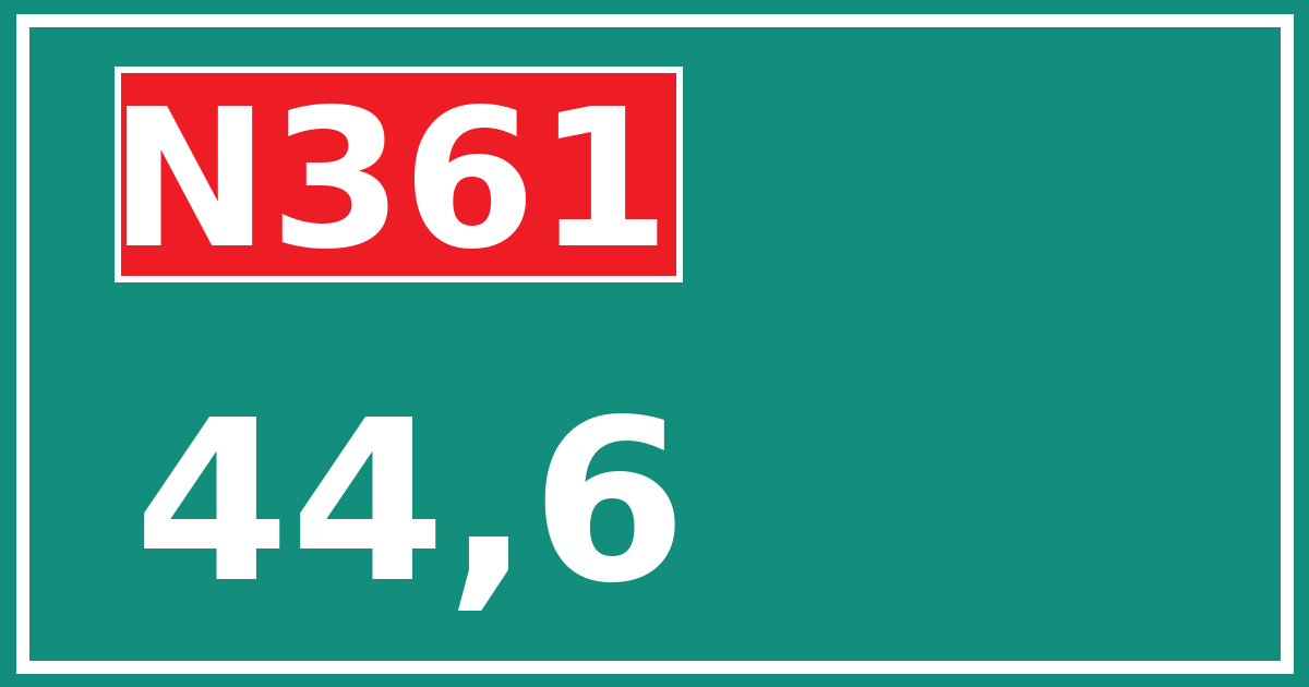 Hectometerbord N361 44,6