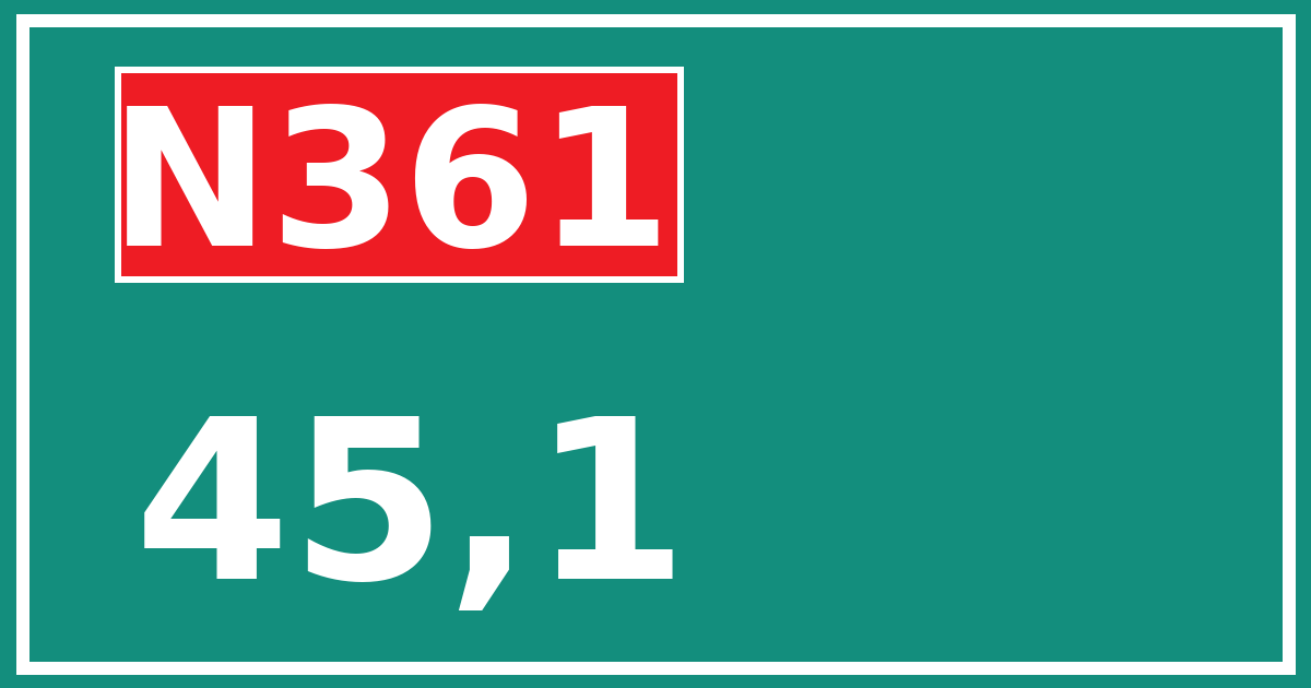 Hectometerbord N361 45,1