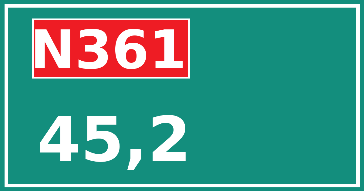 Hectometerbord N361 45,2