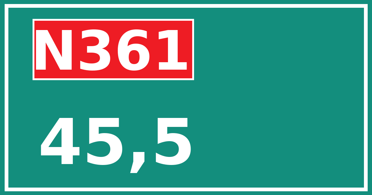 Hectometerbord N361 45,5
