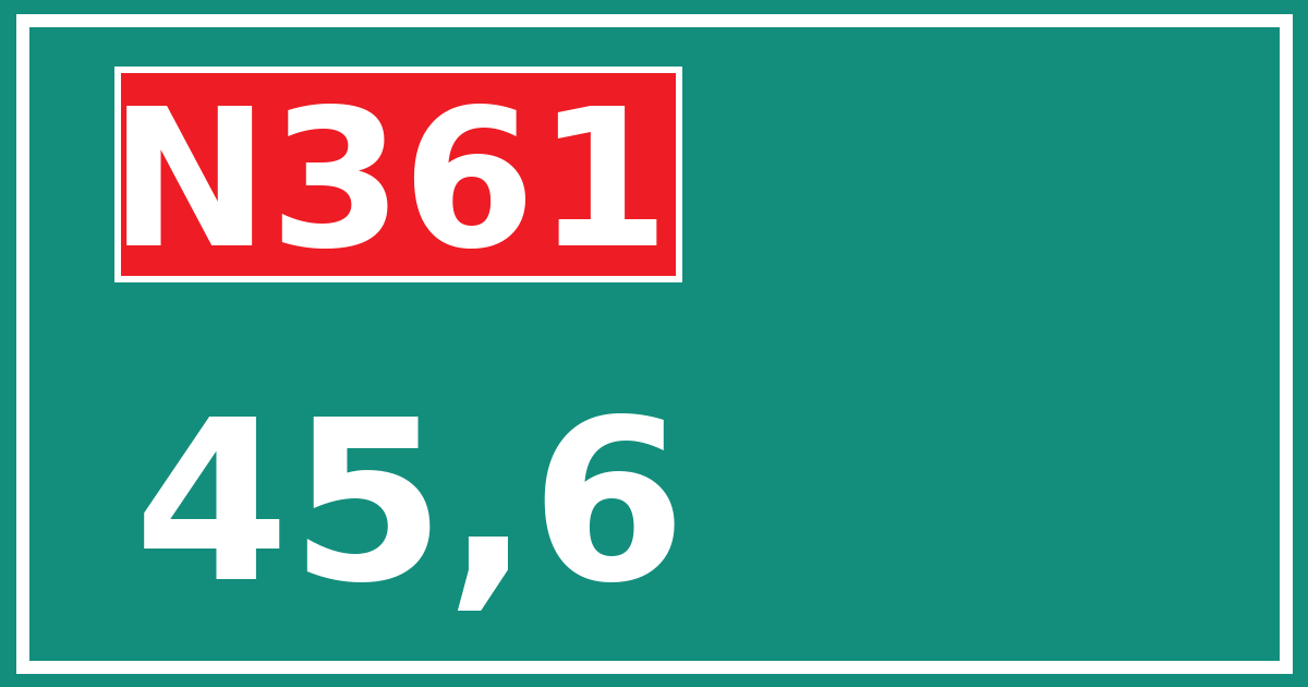 Hectometerbord N361 45,6