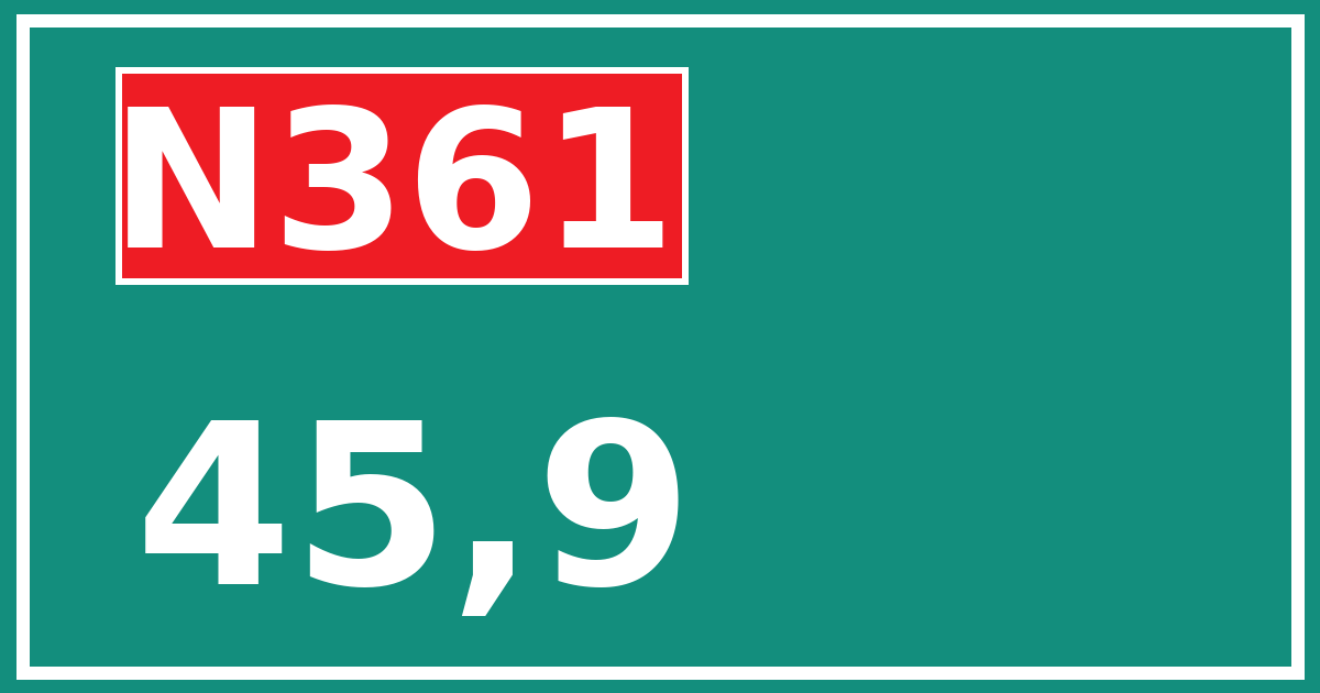 Hectometerbord N361 45,9