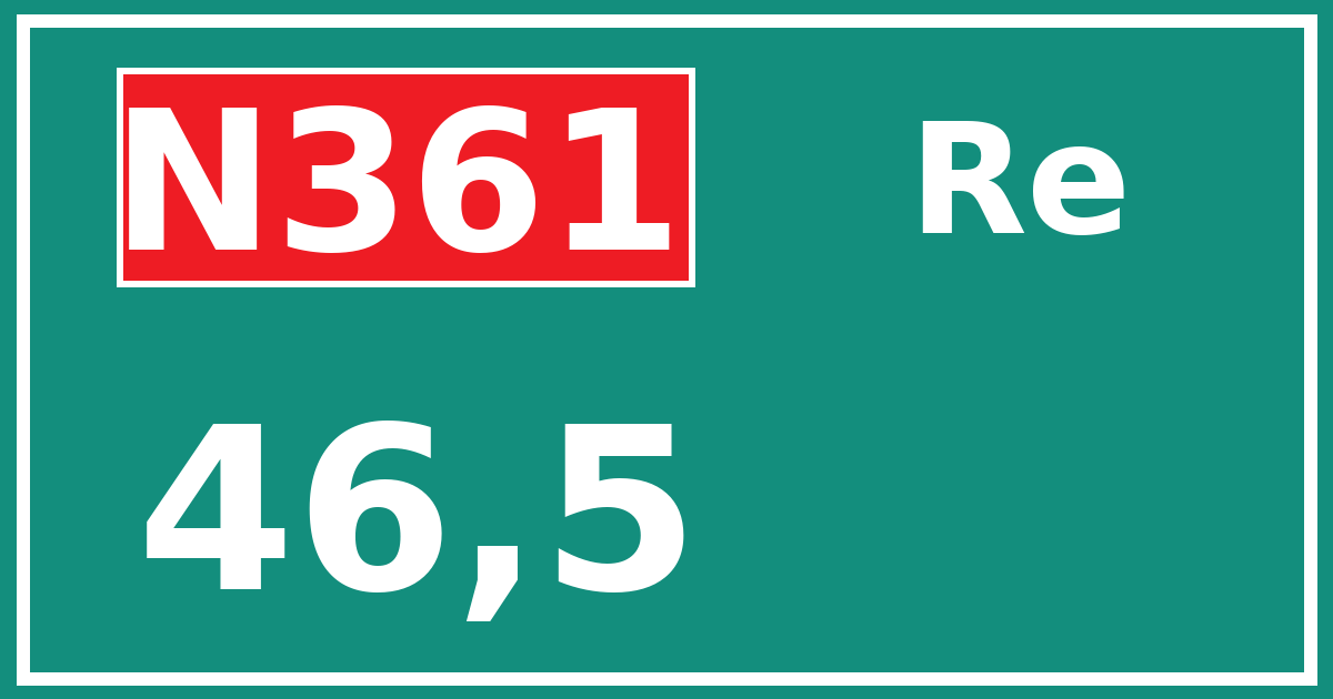 Hectometerbord N361 46,5 zijde Re