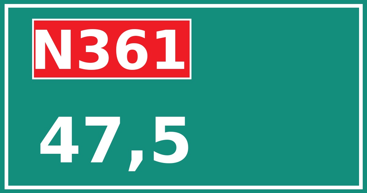 Hectometerbord N361 47,5