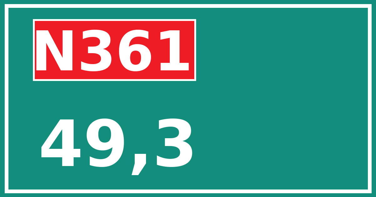 Hectometerbord N361 49,3