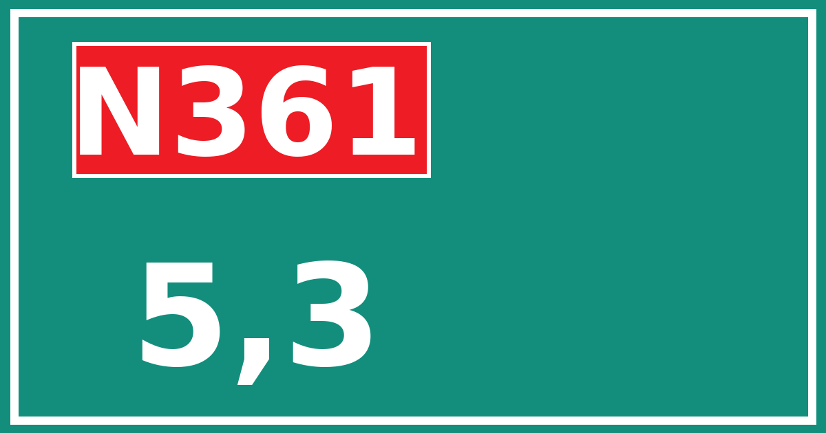 Hectometerbord N361 5,3