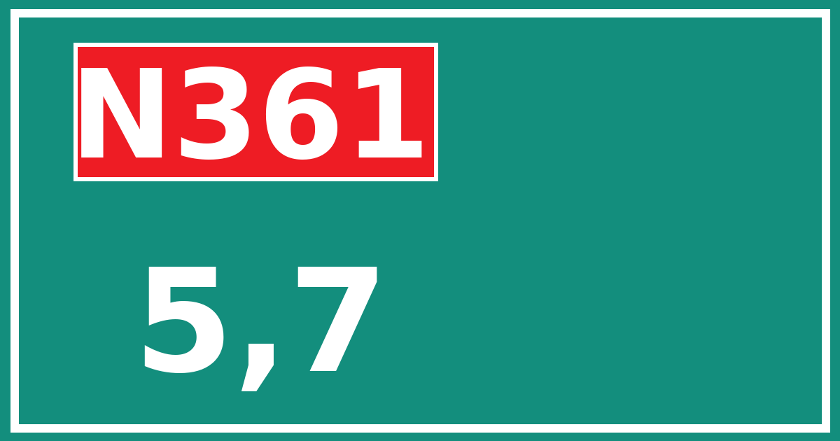 Hectometerbord N361 5,7