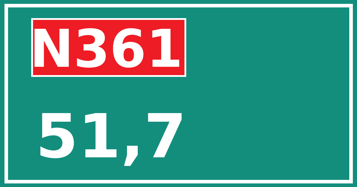 Hectometerbord N361 51,7