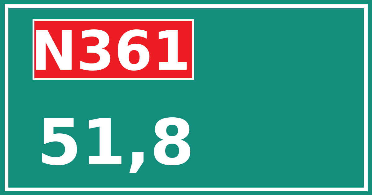 Hectometerbord N361 51,8