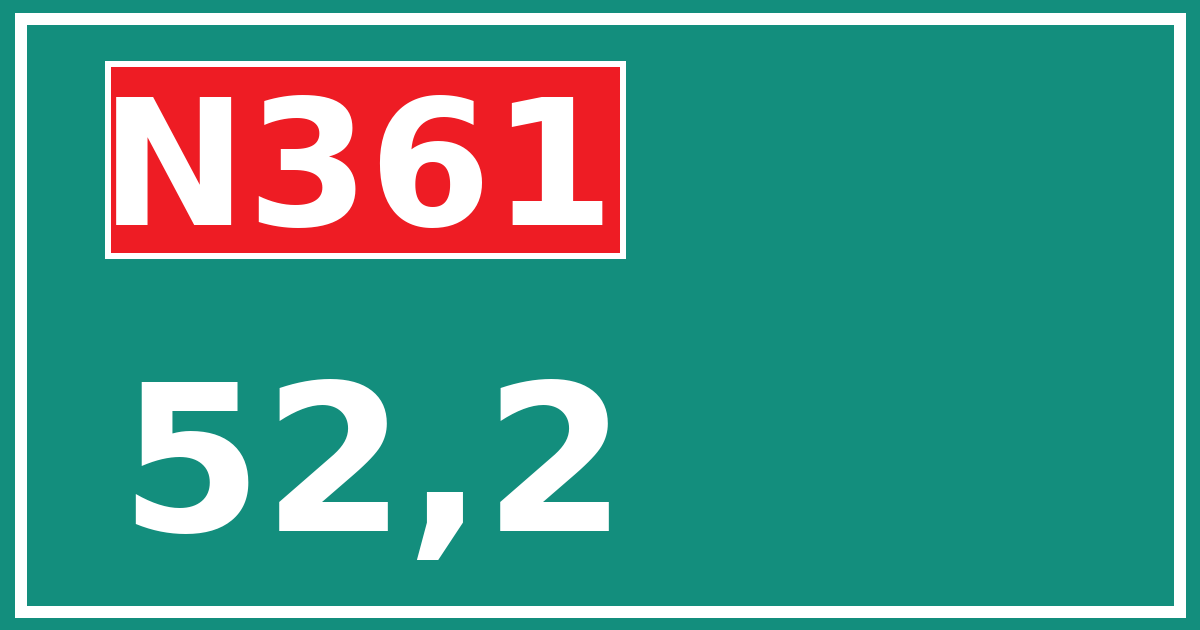 Hectometerbord N361 52,2