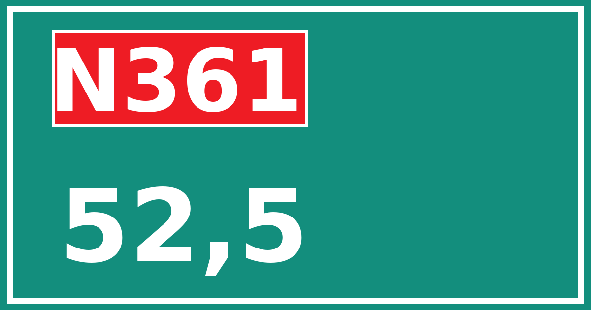 Hectometerbord N361 52,5