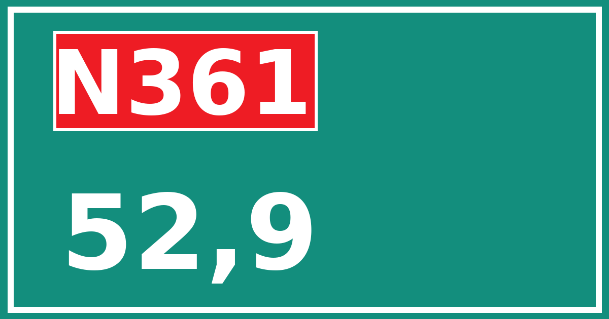 Hectometerbord N361 52,9