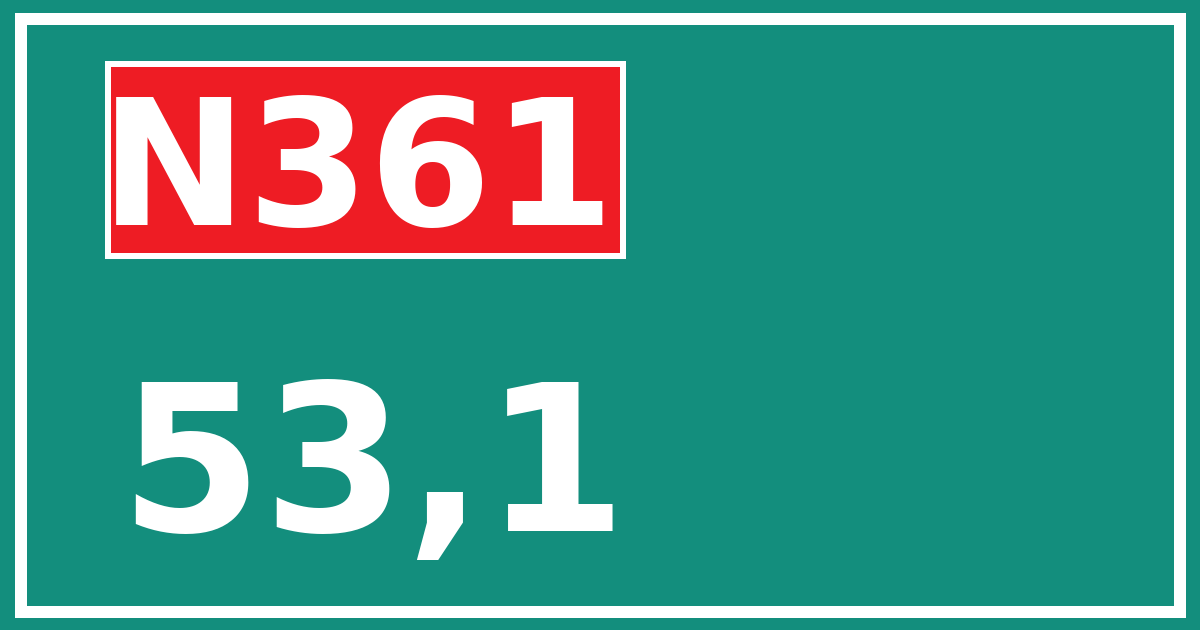 Hectometerbord N361 53,1