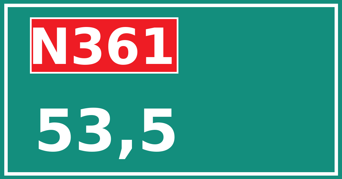 Hectometerbord N361 53,5