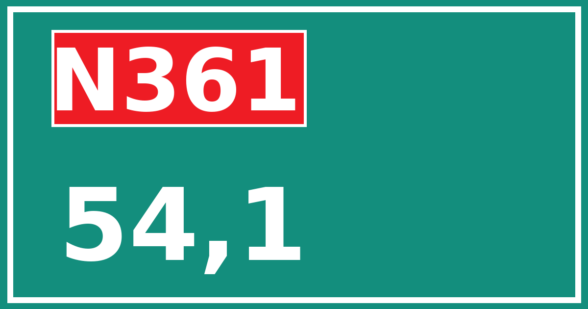 Hectometerbord N361 54,1