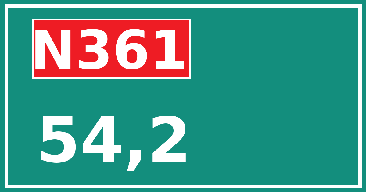 Hectometerbord N361 54,2