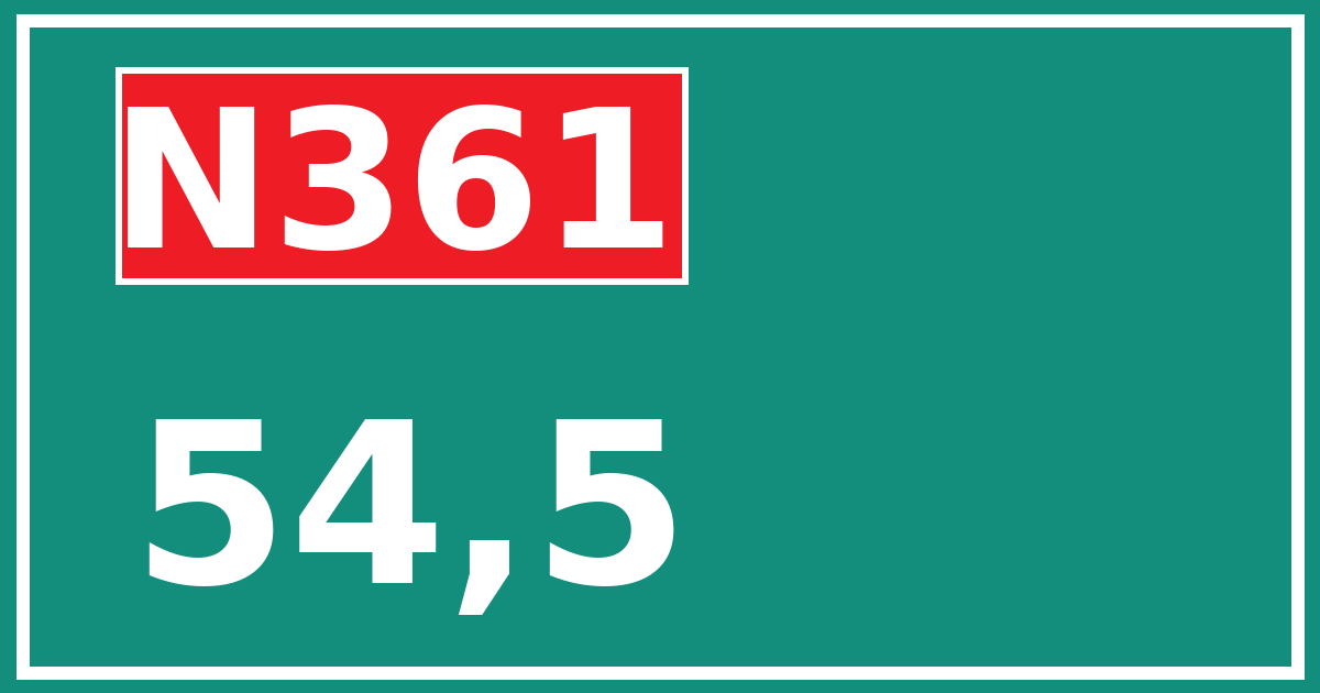 Hectometerbord N361 54,5
