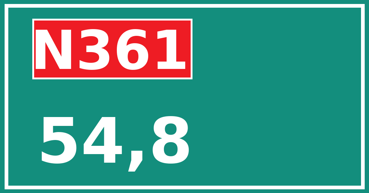 Hectometerbord N361 54,8