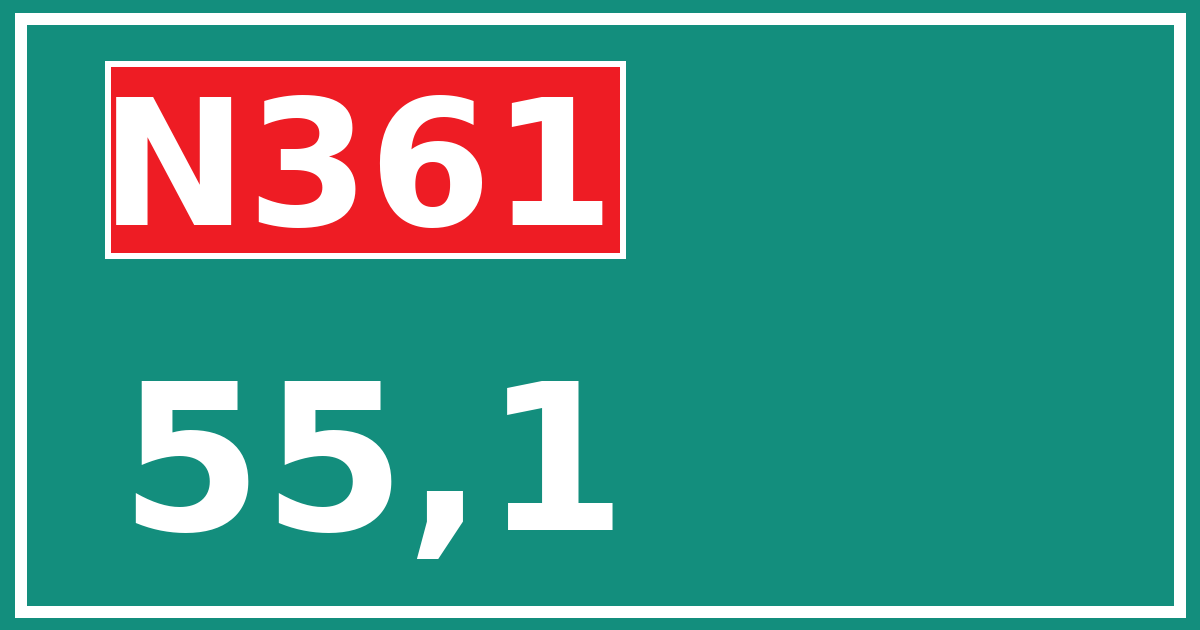 Hectometerbord N361 55,1