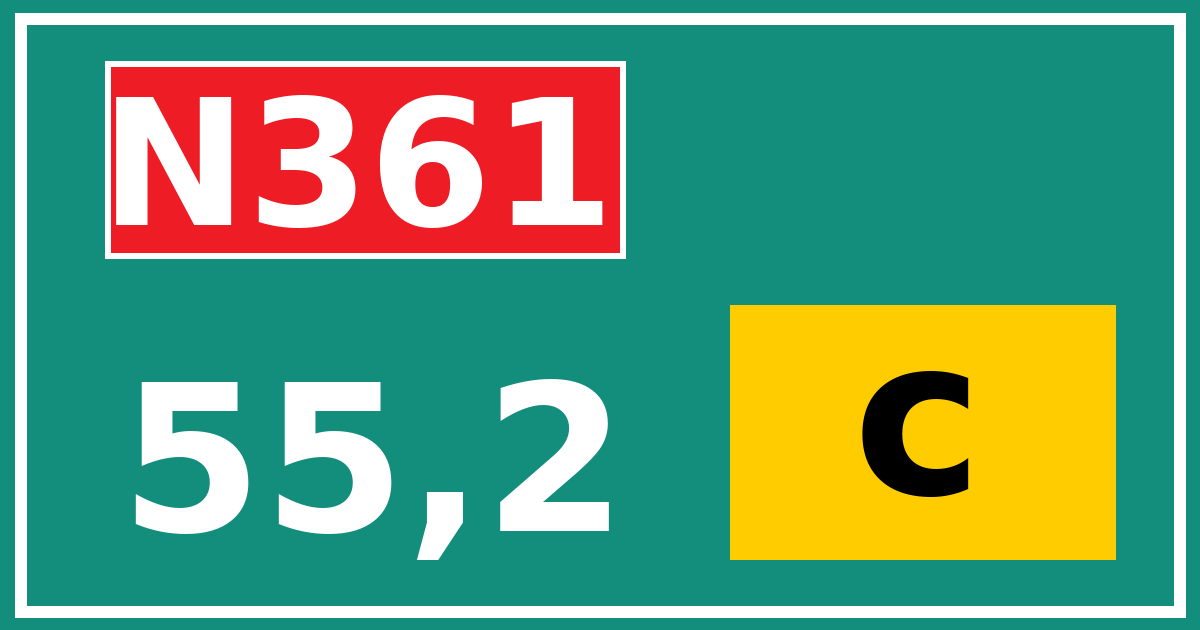 Hectometerbord N361 55,2 letter c