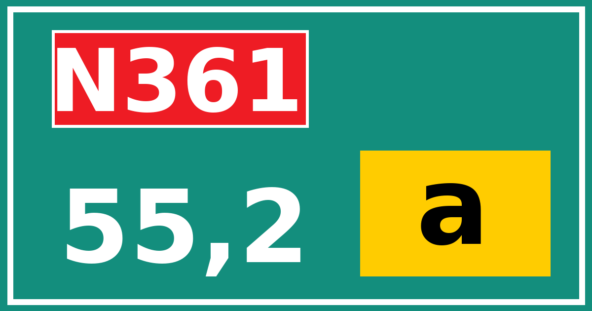 Hectometerbord N361 55,2 letter a