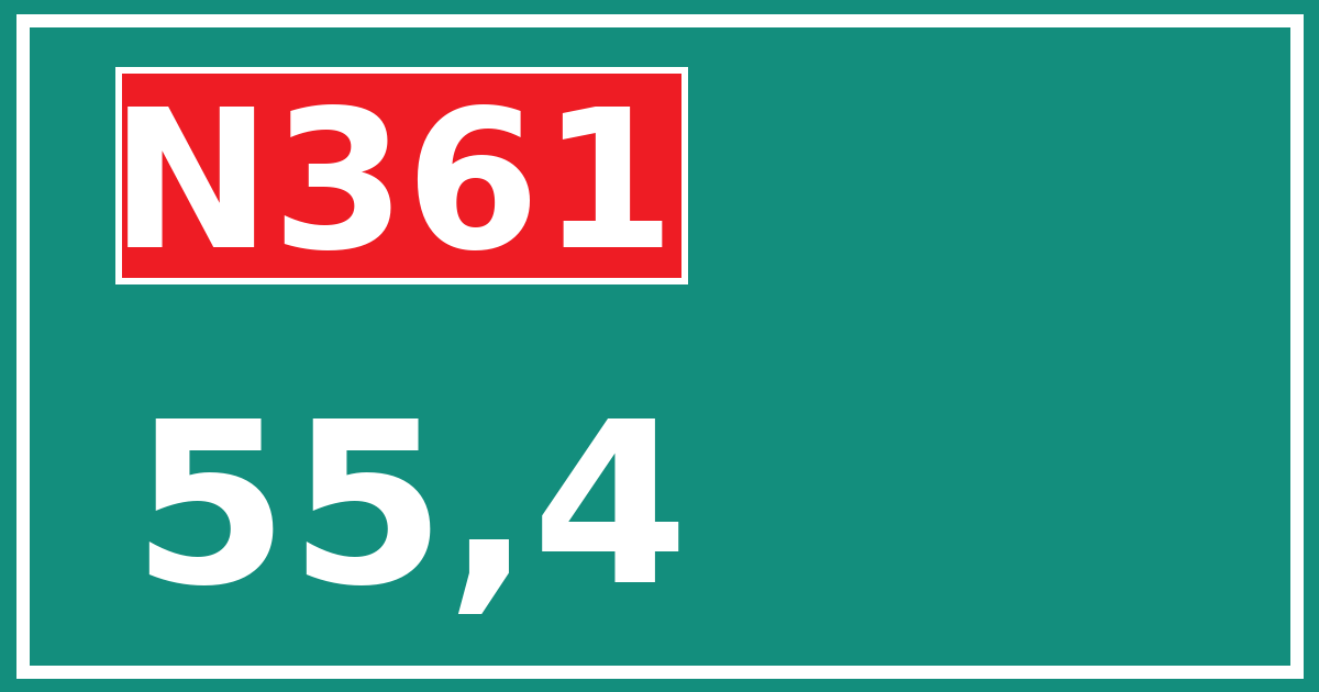 Hectometerbord N361 55,4