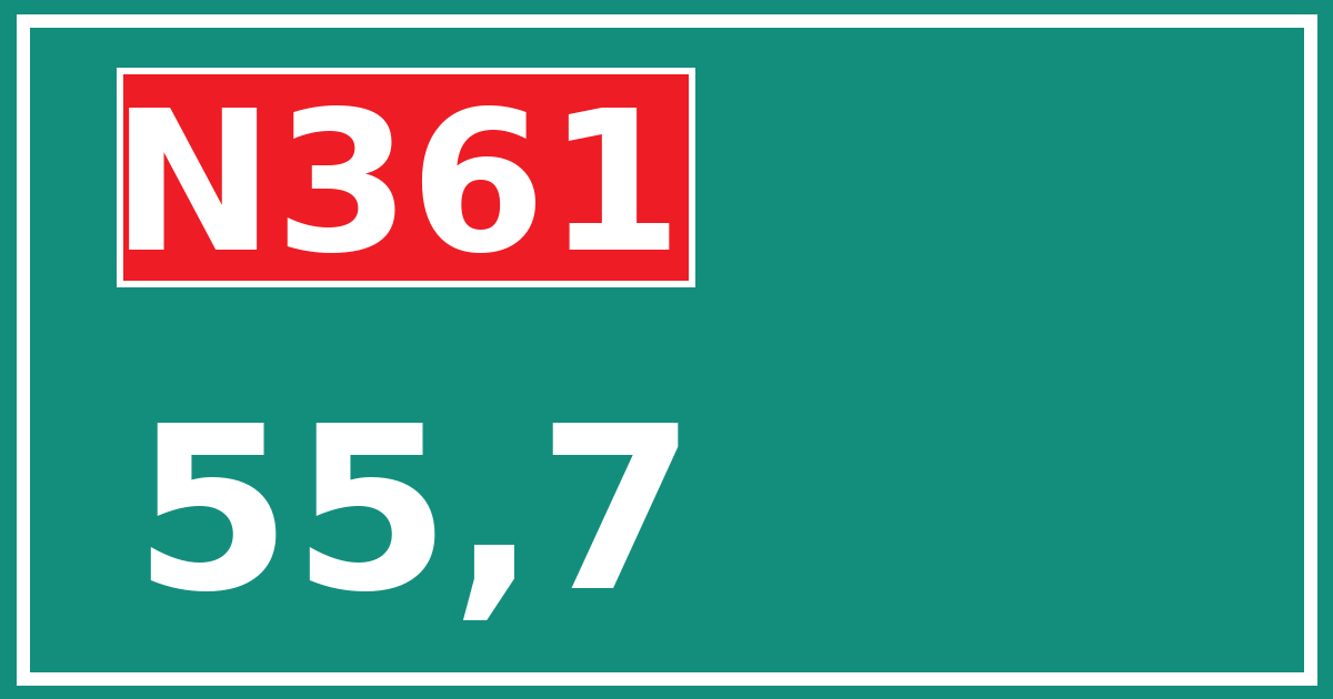 Hectometerbord N361 55,7