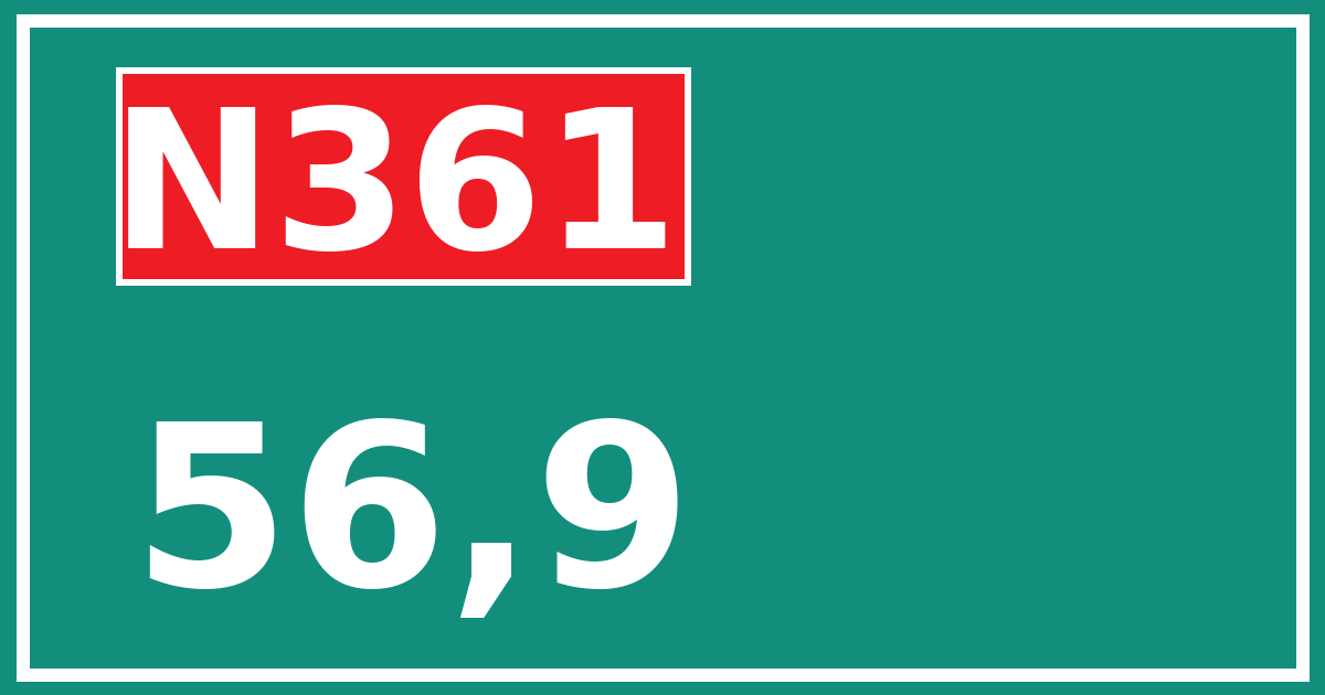 Hectometerbord N361 56,9