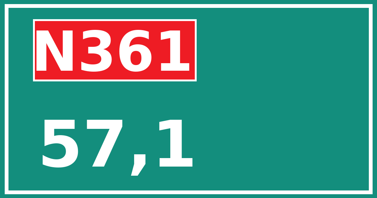 Hectometerbord N361 57,1