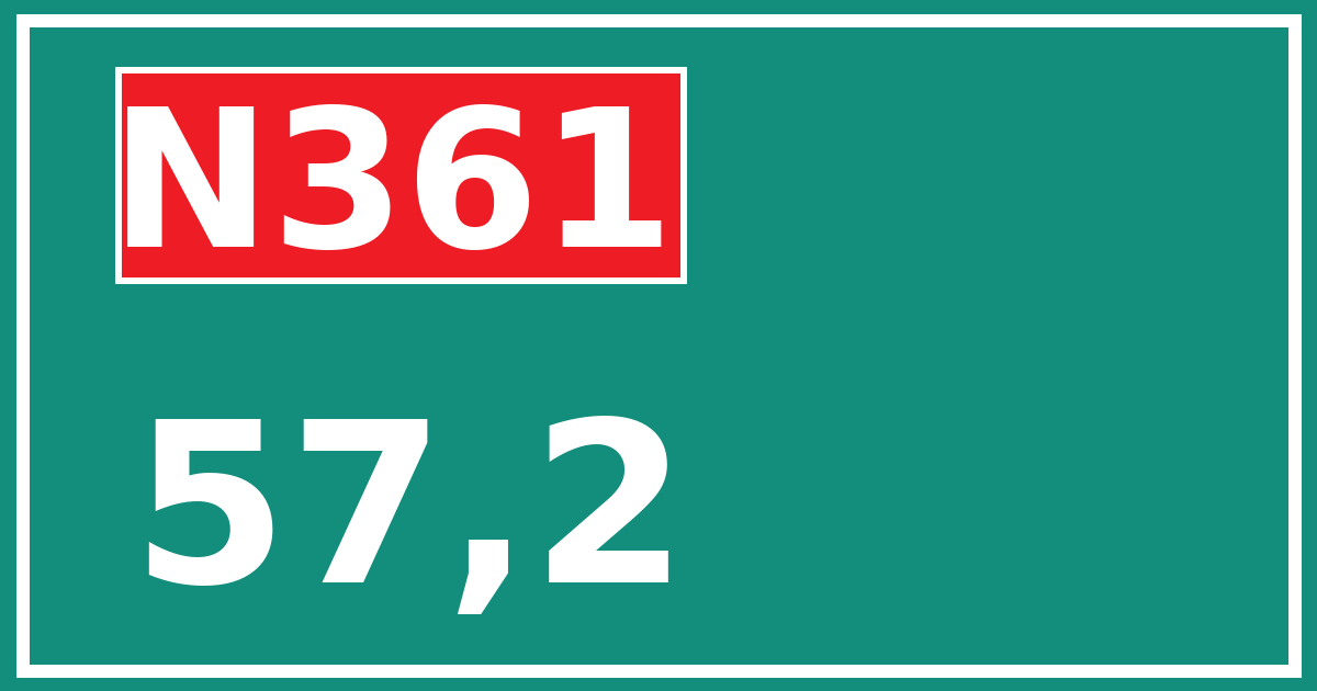 Hectometerbord N361 57,2