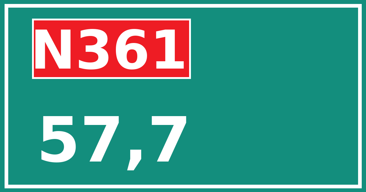 Hectometerbord N361 57,7