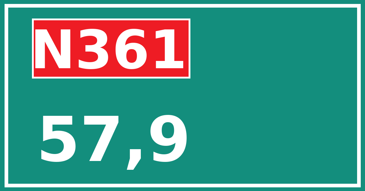 Hectometerbord N361 57,9