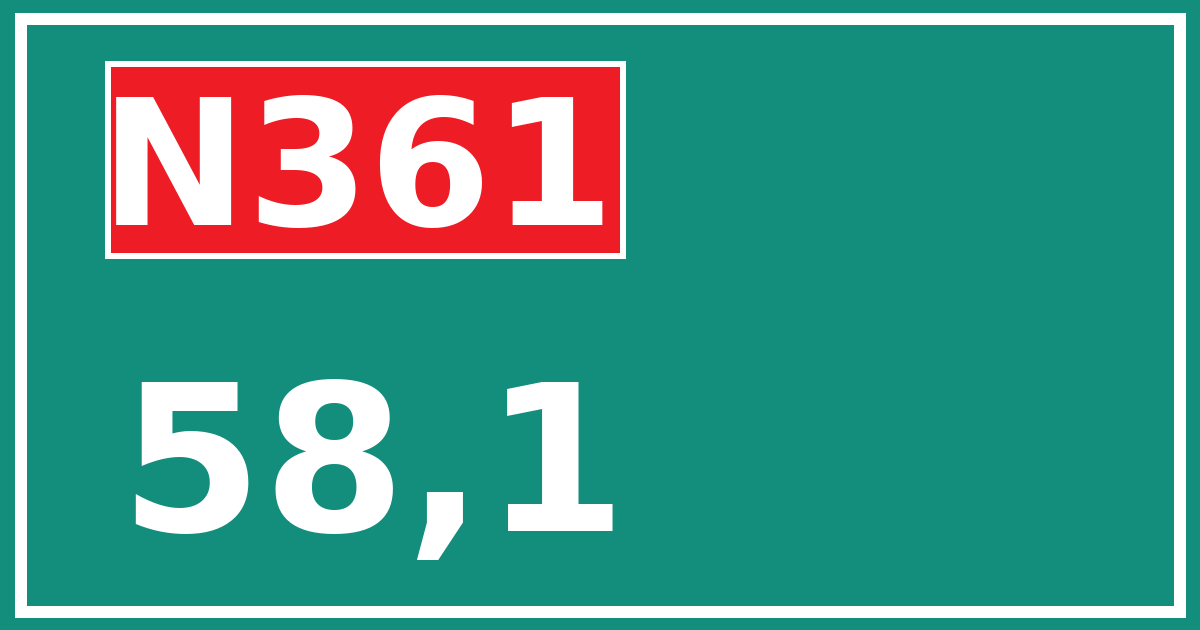Hectometerbord N361 58,1
