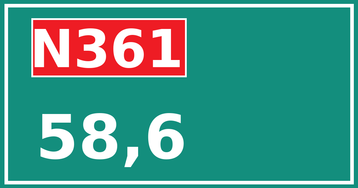 Hectometerbord N361 58,6