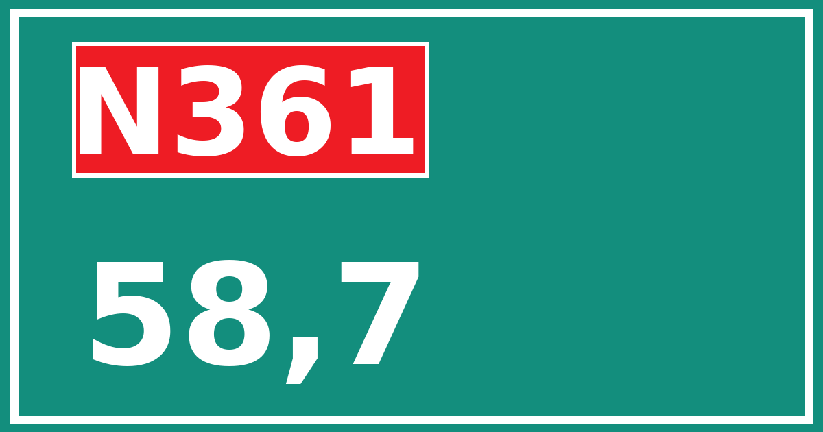 Hectometerbord N361 58,7
