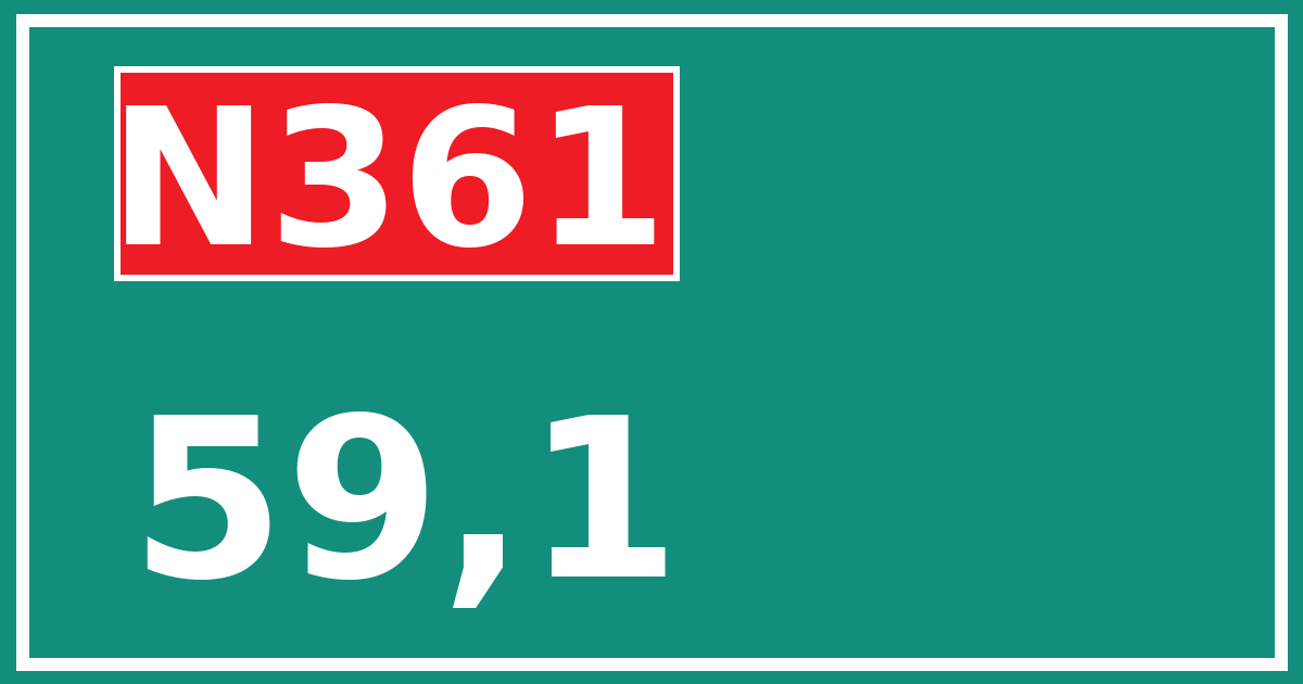 Hectometerbord N361 59,1