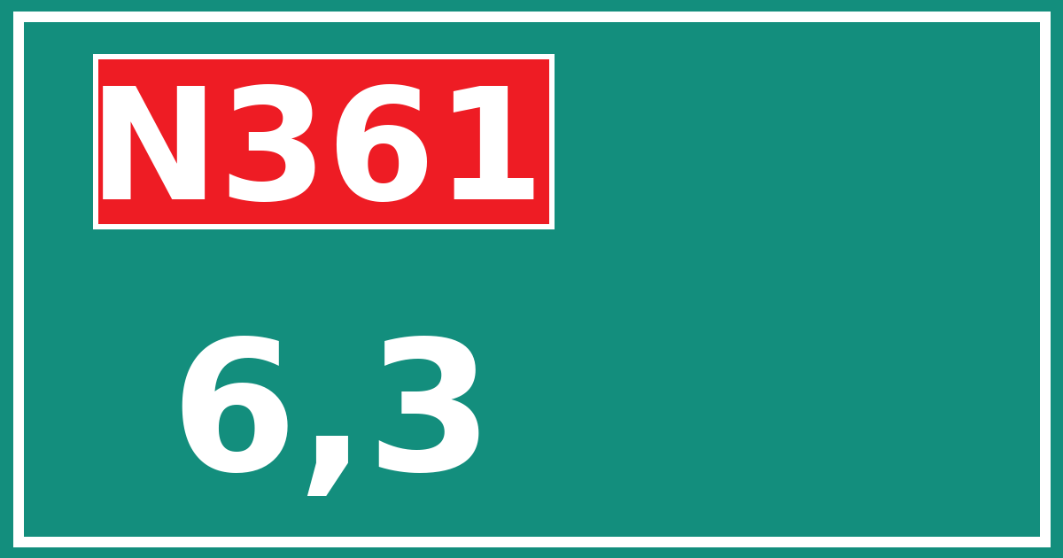 Hectometerbord N361 6,3