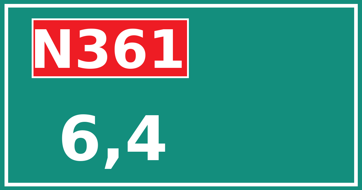 Hectometerbord N361 6,4