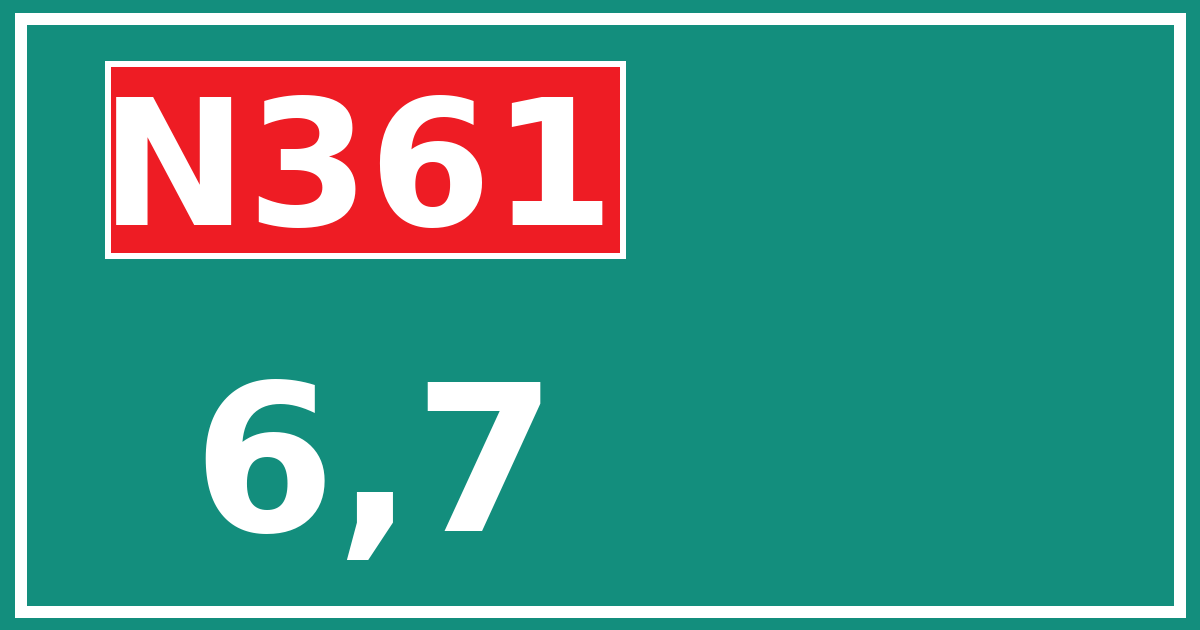 Hectometerbord N361 6,7