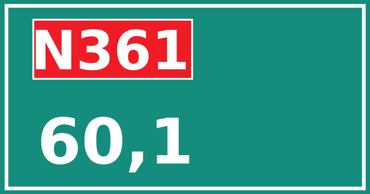 Hectometerbord N361 60,1